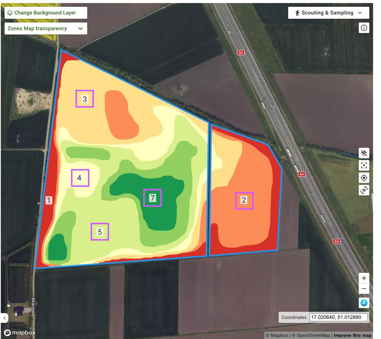 Zone ID and area Displayed on Maps